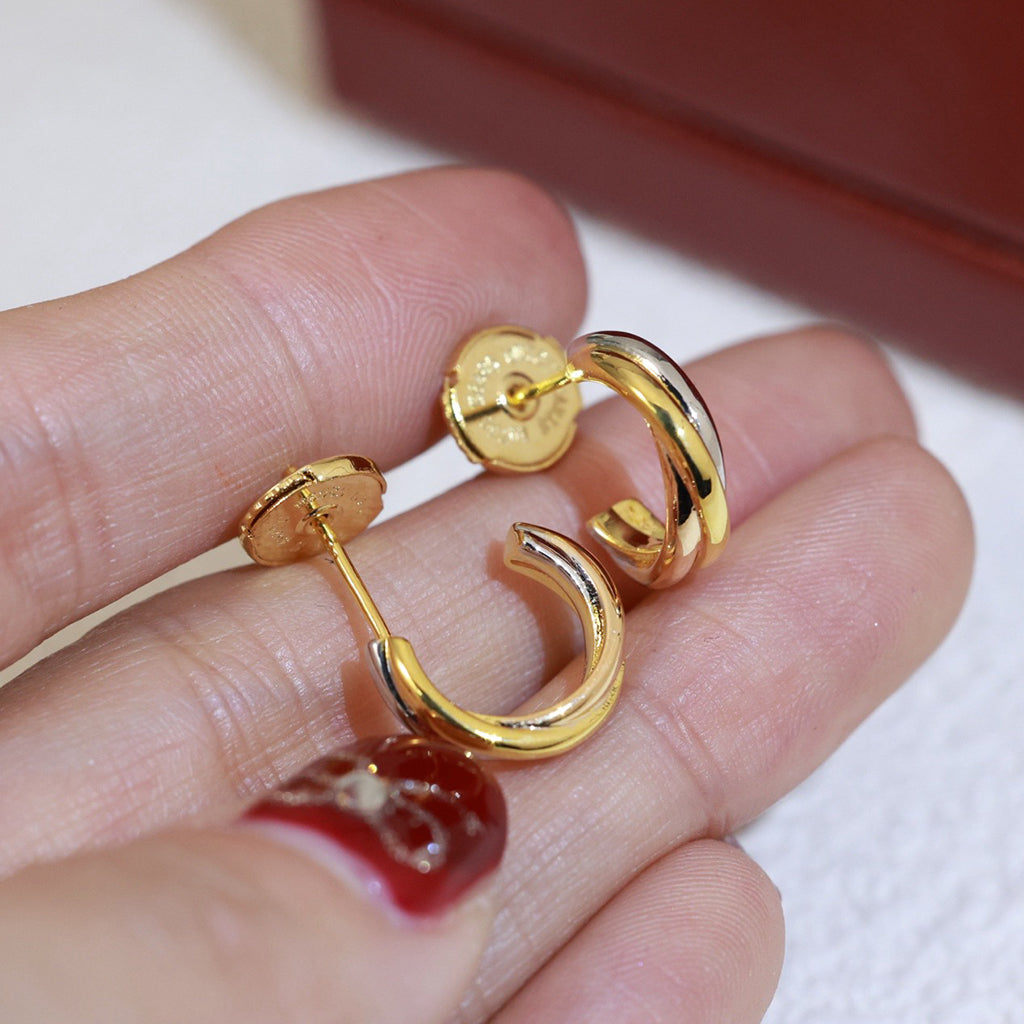 [✨ROSE💎]TRINITY ON DIAMOND MINI EARRINGS