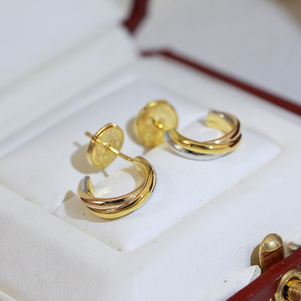 [✨ROSE💎]TRINITY ON DIAMOND MINI EARRINGS