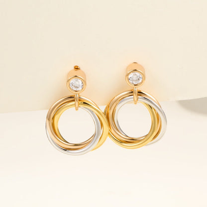 [✨ROSE💎]TRINITY ON DIAMOND  EARRINGS