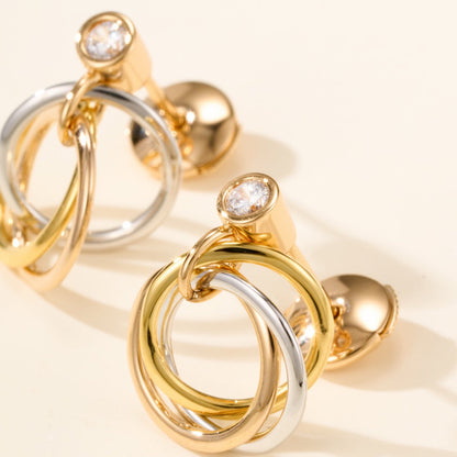 [✨ROSE💎]TRINITY ON DIAMOND  EARRINGS