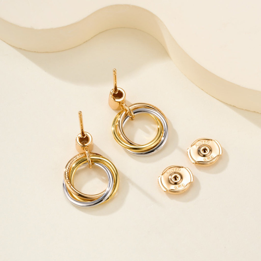 [✨ROSE💎]TRINITY ON DIAMOND  EARRINGS