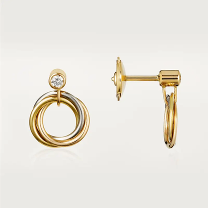 [✨ROSE💎]TRINITY ON DIAMOND  EARRINGS