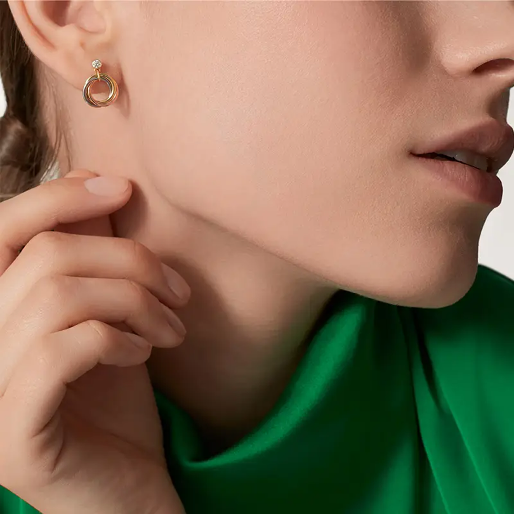 [✨ROSE💎]TRINITY ON DIAMOND  EARRINGS