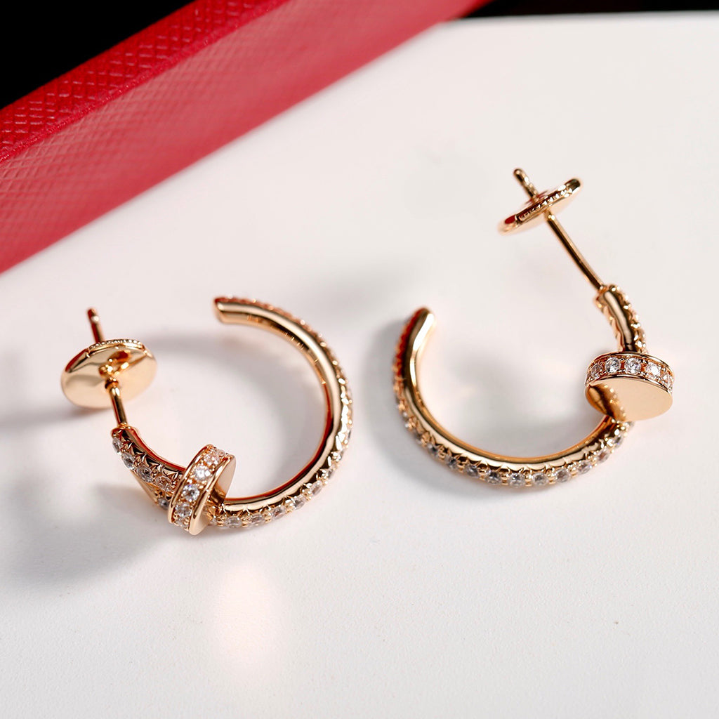 [✨ROSE💎]JUSTE FULL DIAMOND SMALL EARRINGS