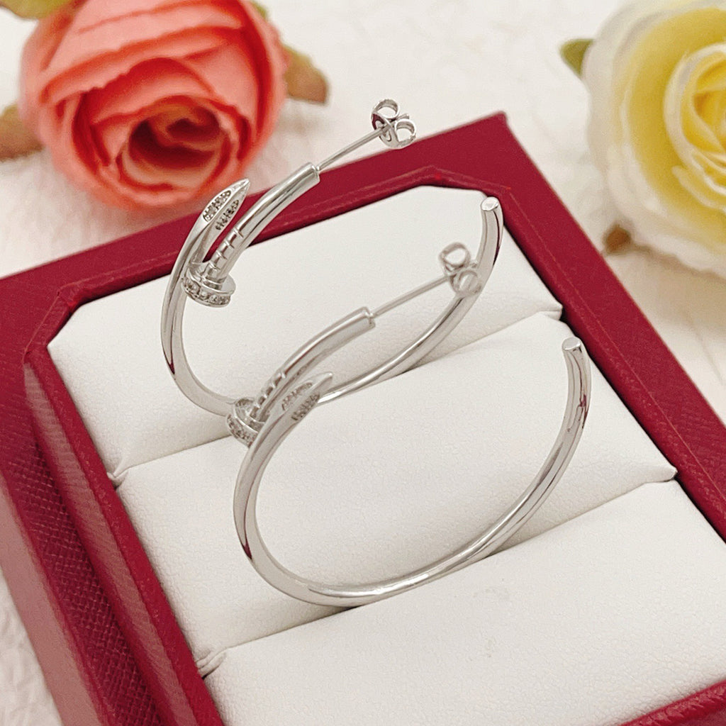 [✨ROSE💎]JUSTE HALF DIAMOND LARGE EARRINGS