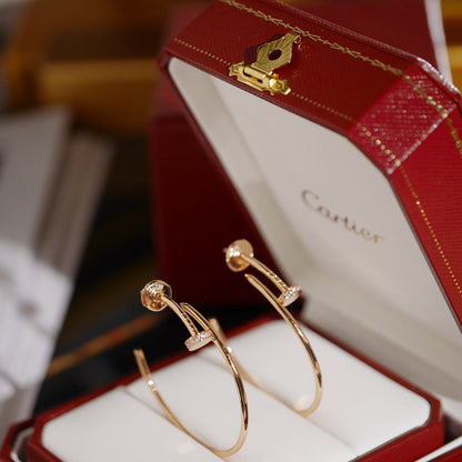 [✨ROSE💎]JUSTE HALF DIAMOND LARGE EARRINGS