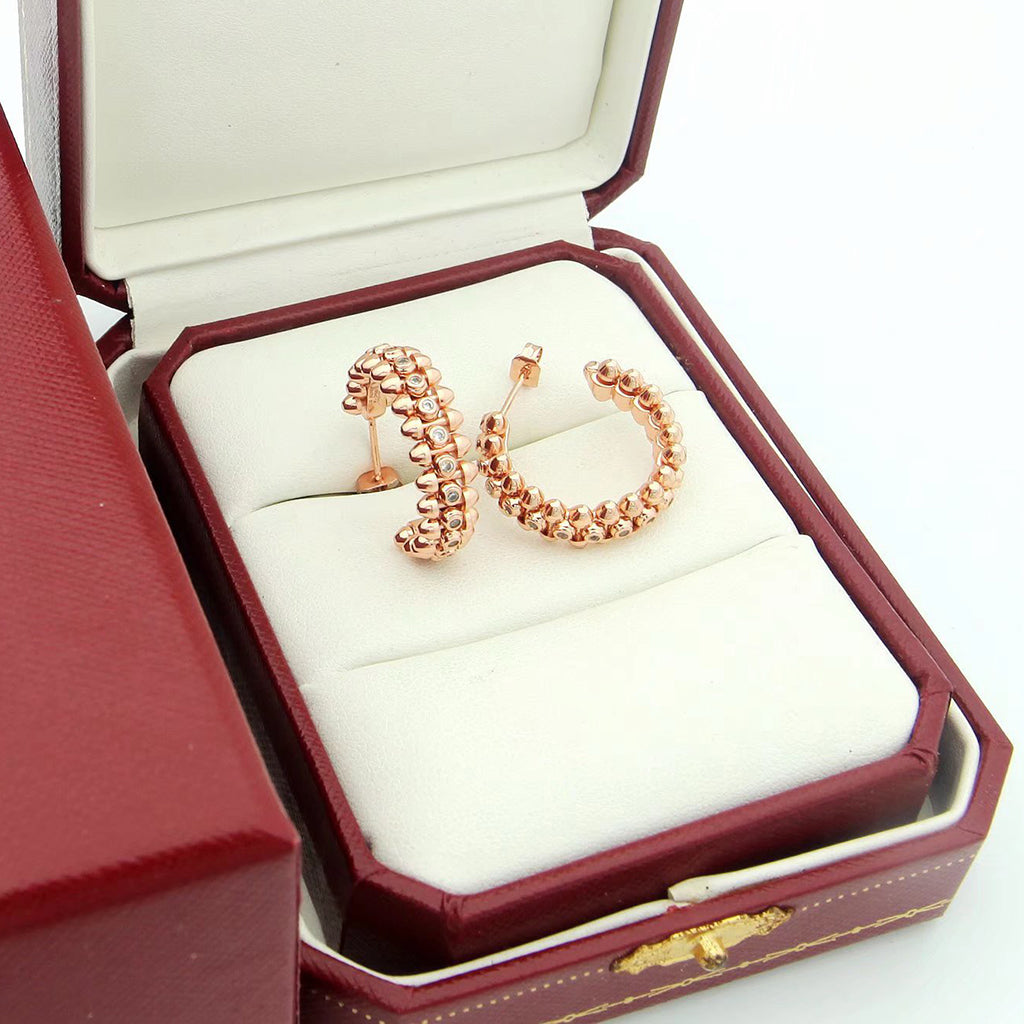 [✨ROSE💎]CLASH FULL DIAMOND MEDIUM EARRINGS