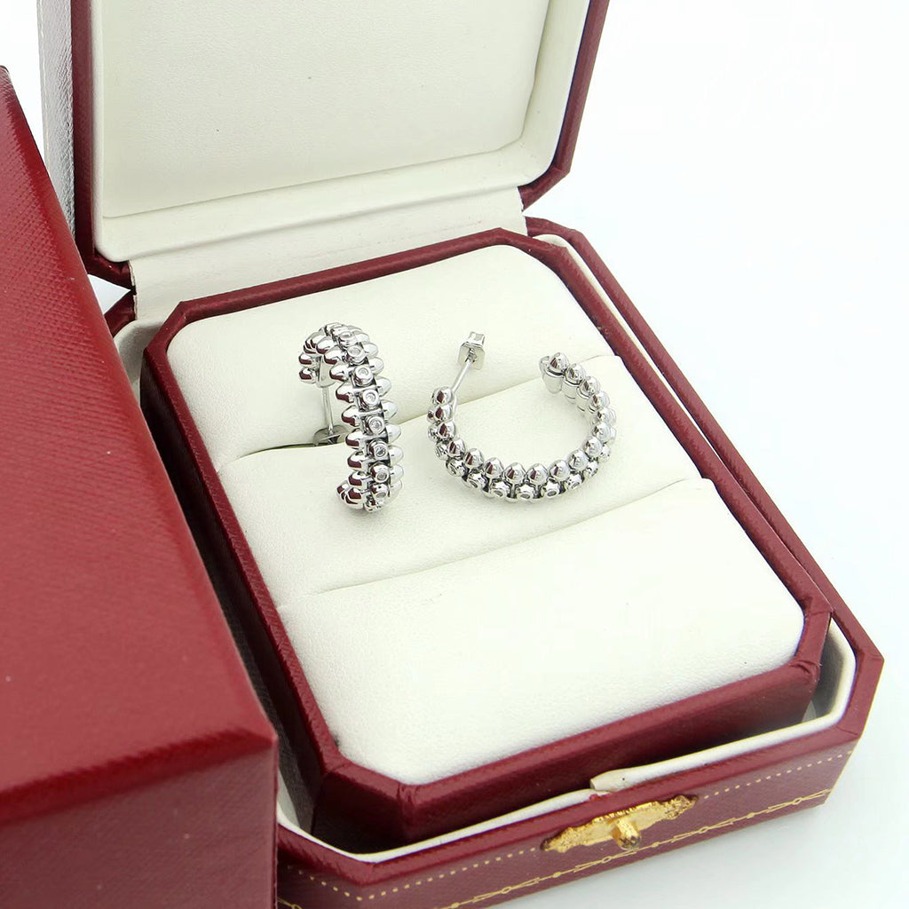 [✨ROSE💎]CLASH FULL DIAMOND MEDIUM EARRINGS