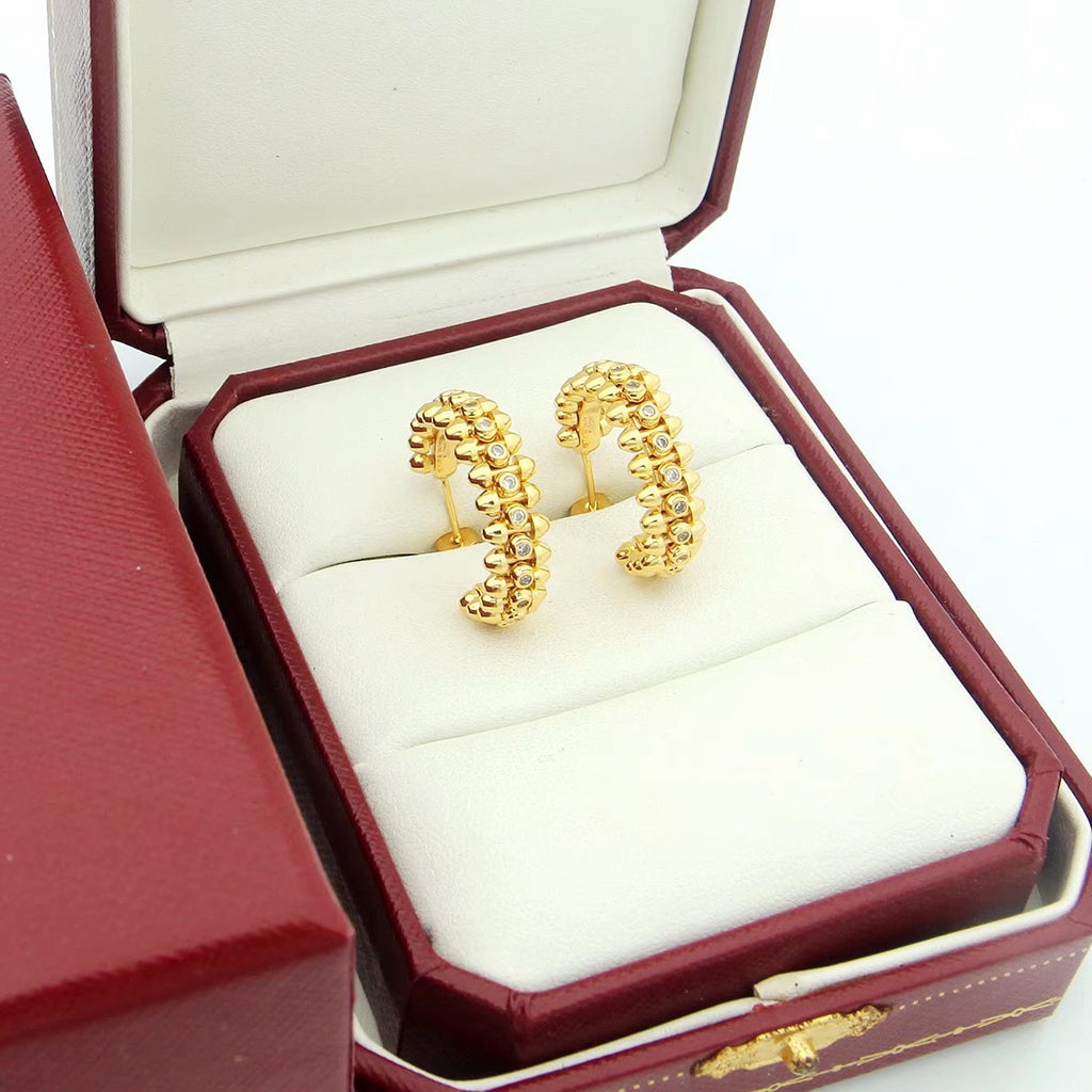 [✨ROSE💎]CLASH FULL DIAMOND MEDIUM EARRINGS