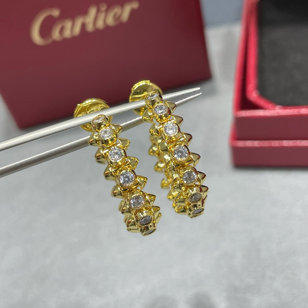 [✨ROSE💎]CLASH FULL DIAMOND MEDIUM EARRINGS