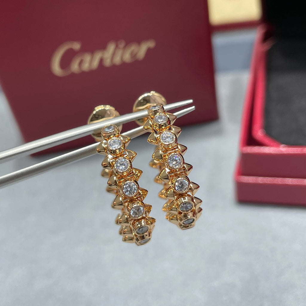 [✨ROSE💎]CLASH FULL DIAMOND MEDIUM EARRINGS