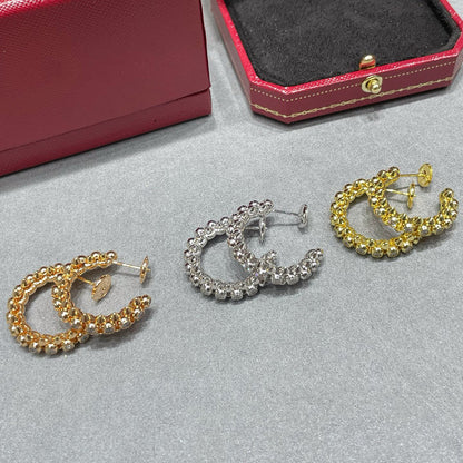 [✨ROSE💎]CLASH FULL DIAMOND MEDIUM EARRINGS