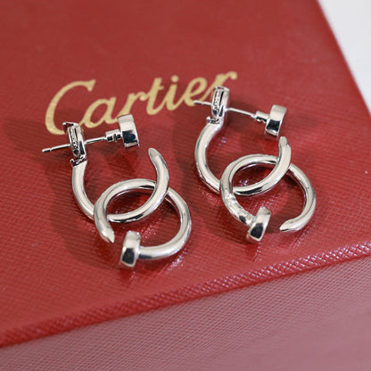 [✨ROSE💎]JUSTE NO DIAMOND DOUBLE EARRINGS