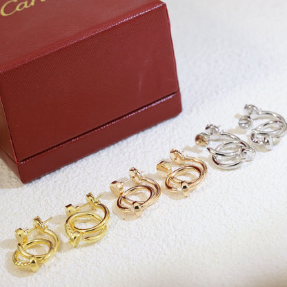 [✨ROSE💎]JUSTE NO DIAMOND DOUBLE EARRINGS