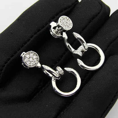 [✨ROSE💎]JUSTE HALF DIAMOND DOUBLE EARRINGS