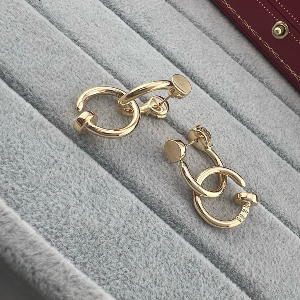 [✨ROSE💎]JUSTE NO DIAMOND DOUBLE EARRINGS
