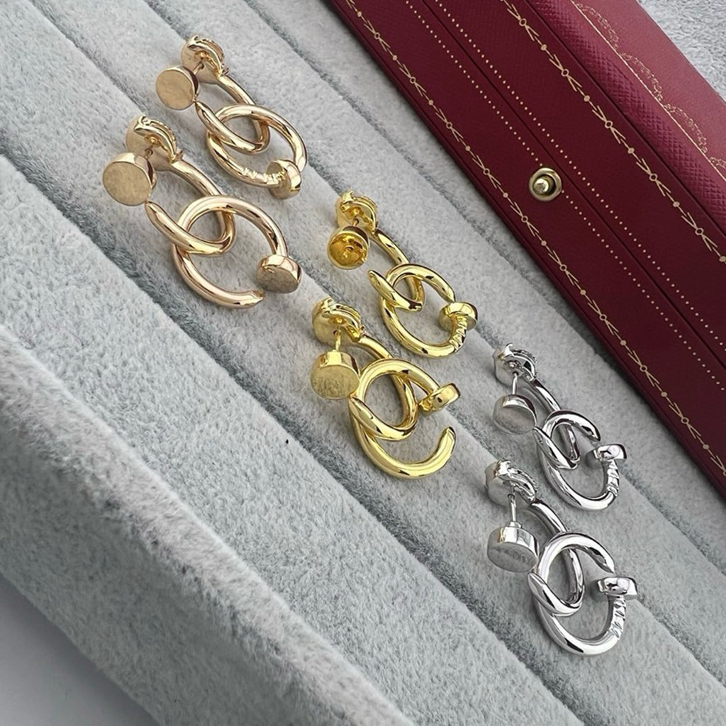 [✨ROSE💎]JUSTE NO DIAMOND DOUBLE EARRINGS