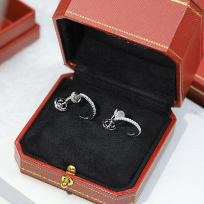 [✨ROSE💎]JUSTE FULL DIAMOND DOUBLE EARRINGS