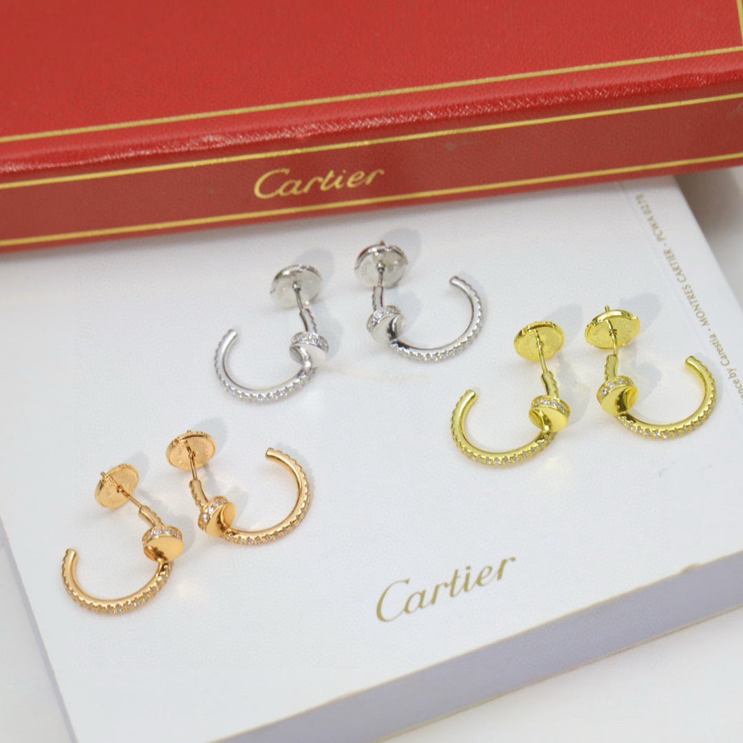 [✨ROSE💎]JUSTE FULL DIAMOND DOUBLE EARRINGS