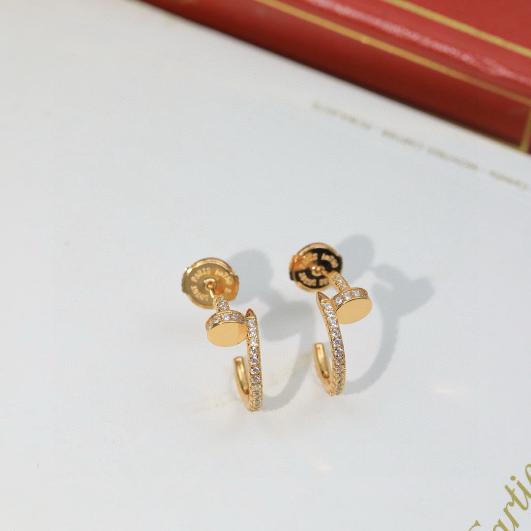 [✨ROSE💎]JUSTE FULL DIAMOND DOUBLE EARRINGS