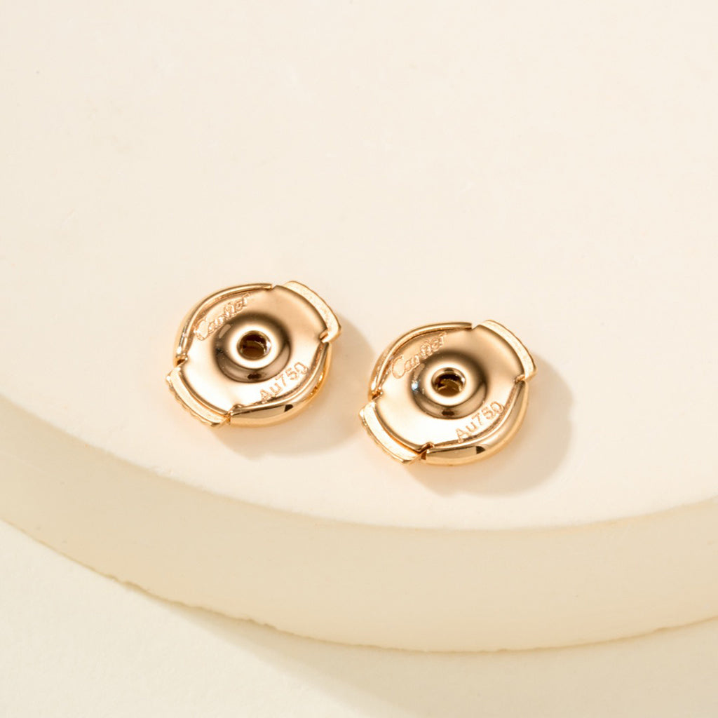 [✨ROSE💎]JUSTE HALF DIAMOND DOUBLE EARRINGS