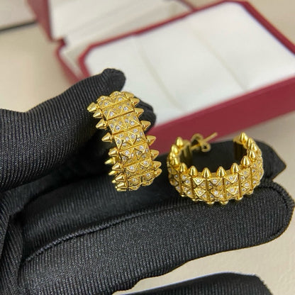 [✨ROSE💎]CLASH 9.2MM FULL DIAMOND DOUBLE ROW EARRINGS