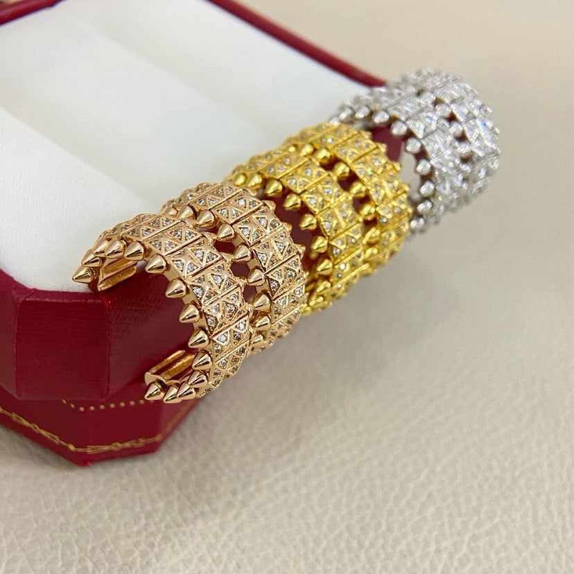 [✨ROSE💎]CLASH 9.2MM FULL DIAMOND DOUBLE ROW EARRINGS