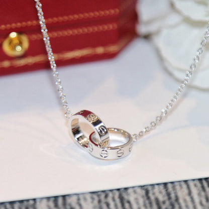 [✨ROSE💎]LOVE DOUBLE RING NECKLACE
