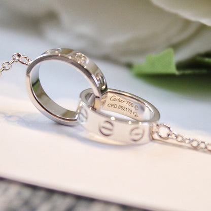 [✨ROSE💎]LOVE DOUBLE RING NECKLACE