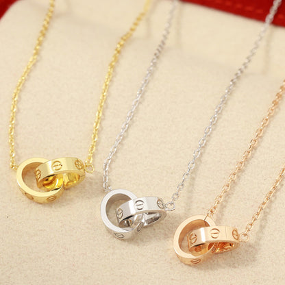 [✨ROSE💎]LOVE DOUBLE RING NECKLACE