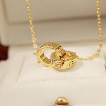[✨ROSE💎]LOVE DOUBLE RING NECKLACE