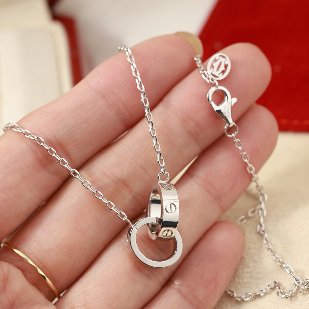 [✨ROSE💎]LOVE DOUBLE RING NECKLACE