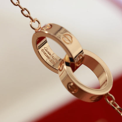 [✨ROSE💎]LOVE DOUBLE RING NECKLACE