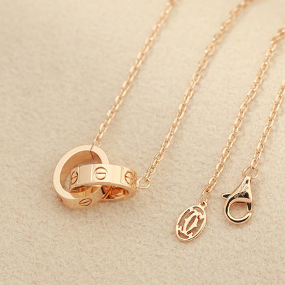 [✨ROSE💎]LOVE DOUBLE RING NECKLACE