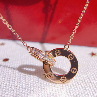 [✨ROSE💎]LOVE  FULL DIAMOND PENDANT NECKLACE