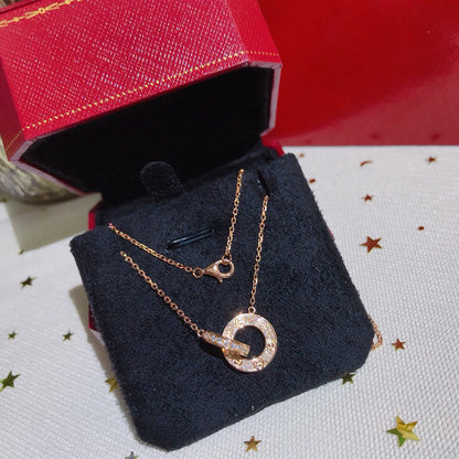 [✨ROSE💎]LOVE  FULL DIAMOND PENDANT NECKLACE