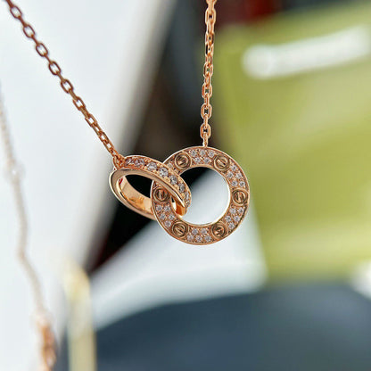 [✨ROSE💎]LOVE  FULL DIAMOND PENDANT NECKLACE