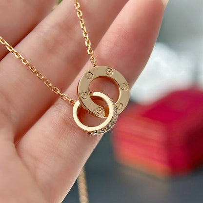 [✨ROSE💎]LOVE  FULL DIAMOND PENDANT NECKLACE