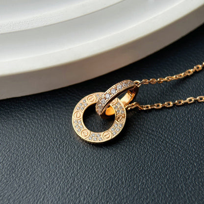 [✨ROSE💎]LOVE  FULL DIAMOND PENDANT NECKLACE