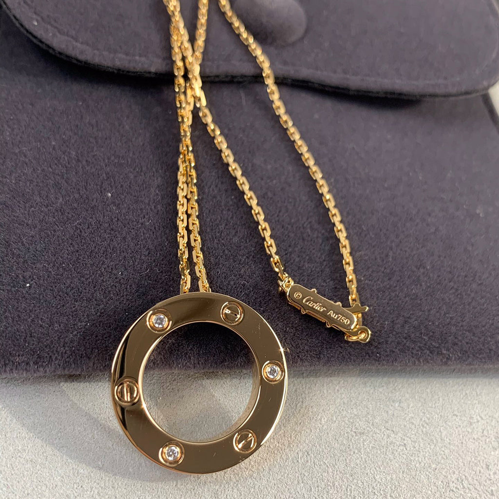 [✨ROSE💎]LOVE NECKLACE 16MM 3 DIAMONDS