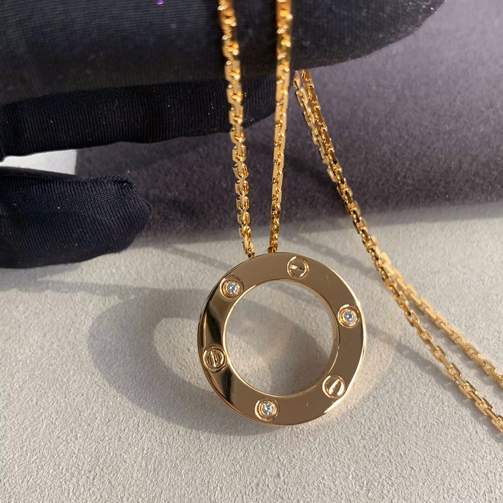 [✨ROSE💎]LOVE NECKLACE 16MM 3 DIAMONDS