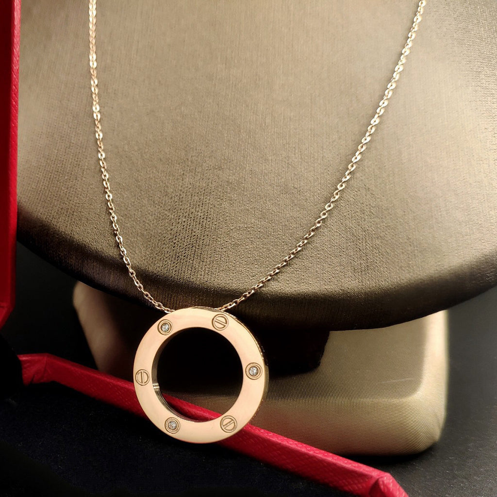 [✨ROSE💎]LOVE NECKLACE 16MM 3 DIAMONDS