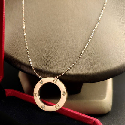 [✨ROSE💎]LOVE NECKLACE 16MM 3 DIAMONDS