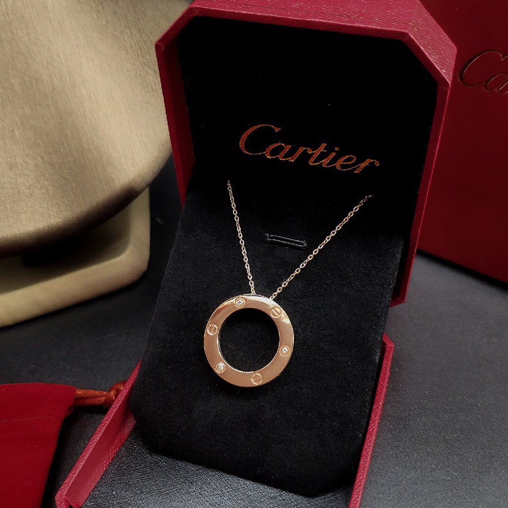 [✨ROSE💎]LOVE NECKLACE 16MM 3 DIAMONDS