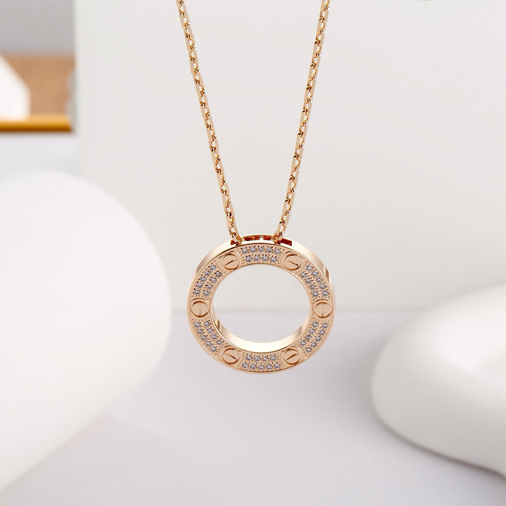 [✨ROSE💎]LOVE NECKLACE 16MM  FULL DIAMOND