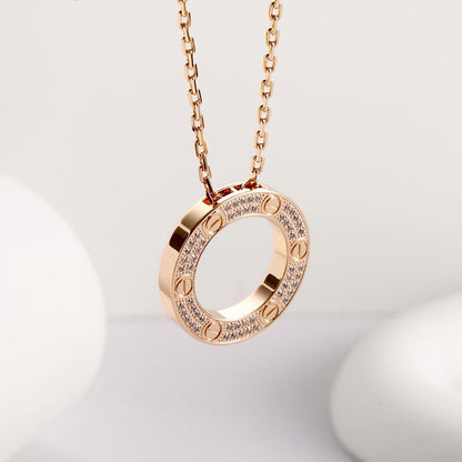 [✨ROSE💎]LOVE NECKLACE 16MM  FULL DIAMOND