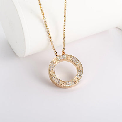 [✨ROSE💎]LOVE NECKLACE 16MM  FULL DIAMOND