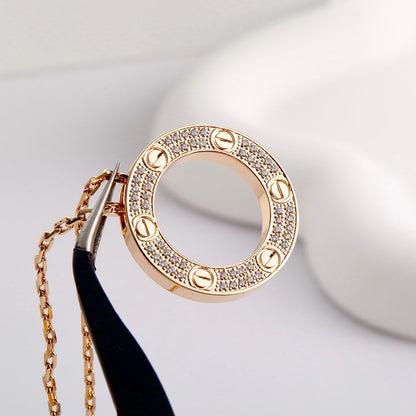 [✨ROSE💎]LOVE NECKLACE 16MM  FULL DIAMOND