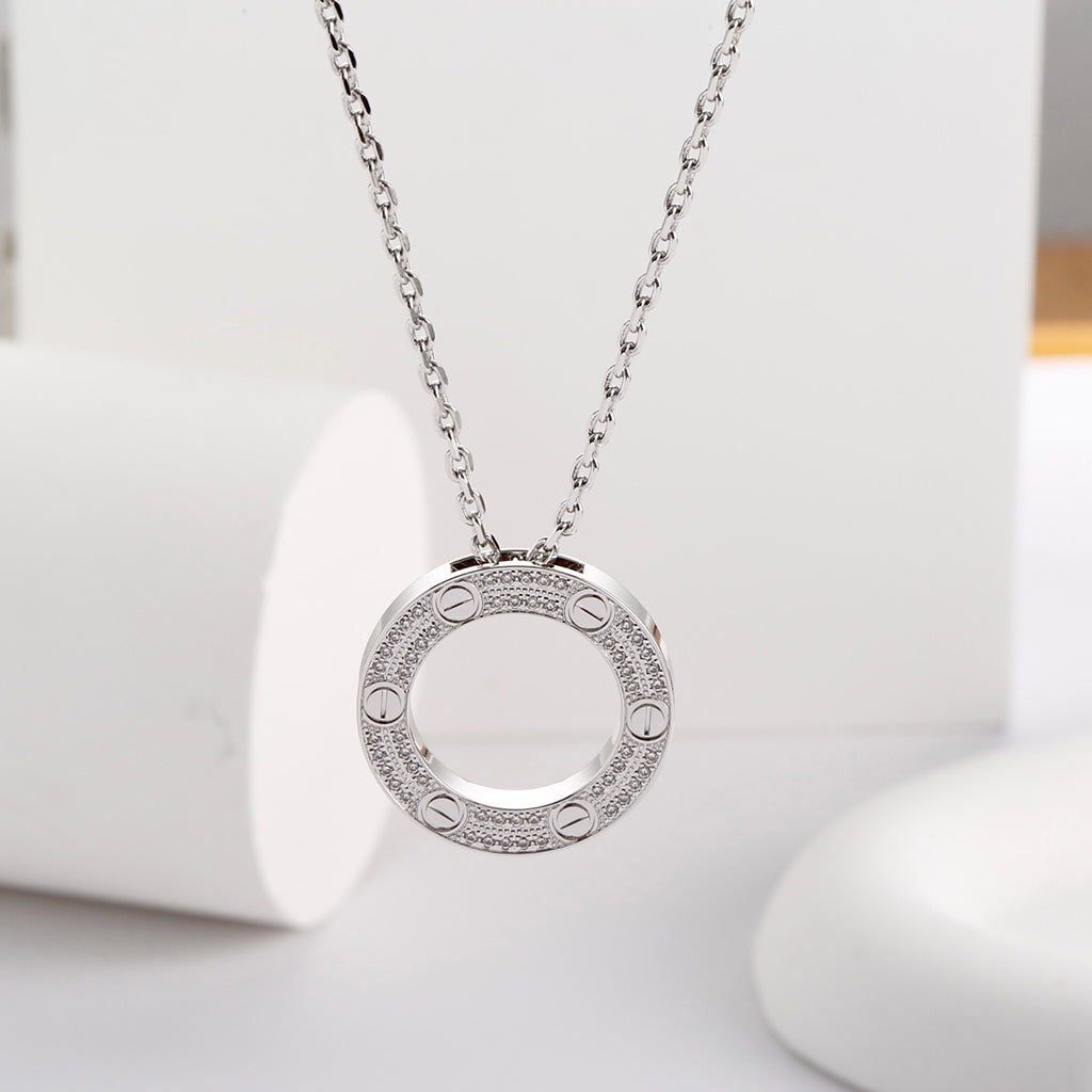 [✨ROSE💎]LOVE NECKLACE 16MM  FULL DIAMOND