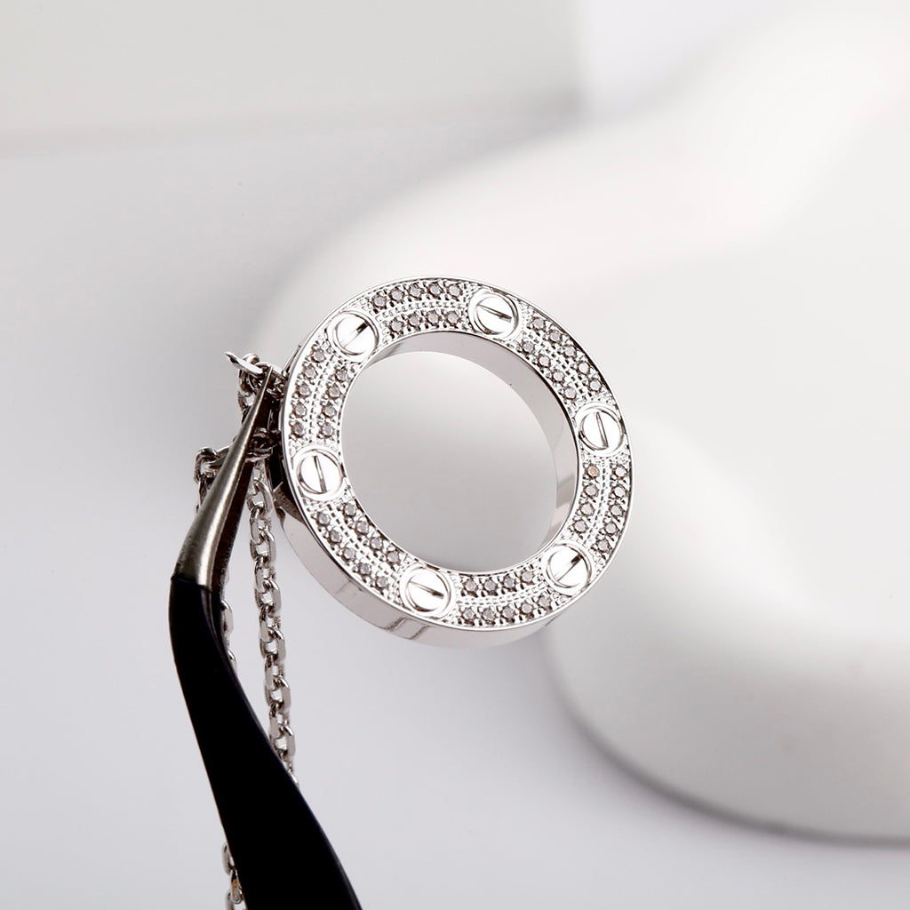 [✨ROSE💎]LOVE NECKLACE 16MM  FULL DIAMOND